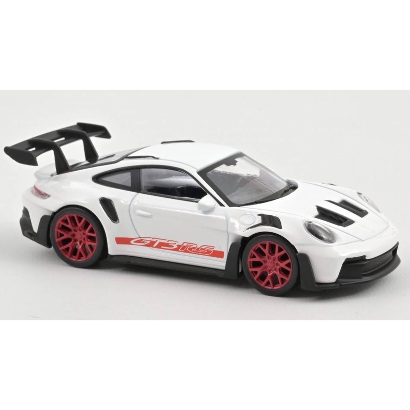 SCALE MODEL COMPATIBLE WITH PORSCHE 911 GT3 RS 2022 WHITE WITH RED STICKERS JET CAR 1:43 NOREV NV750044