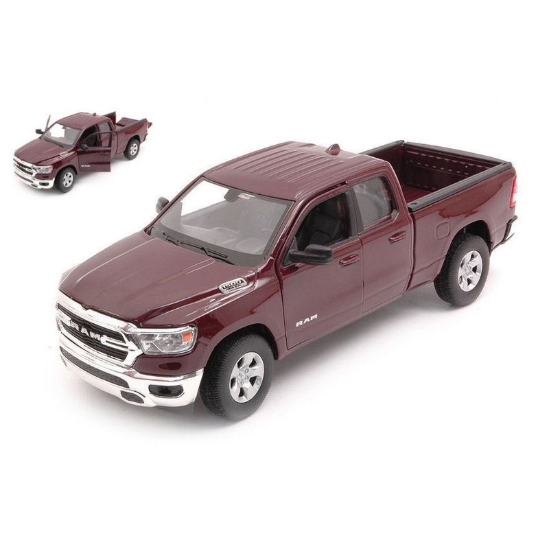 SCALE MODEL COMPATIBLE WITH RAM 1500 DARK RED 1:27 WELLY WE24104WMR