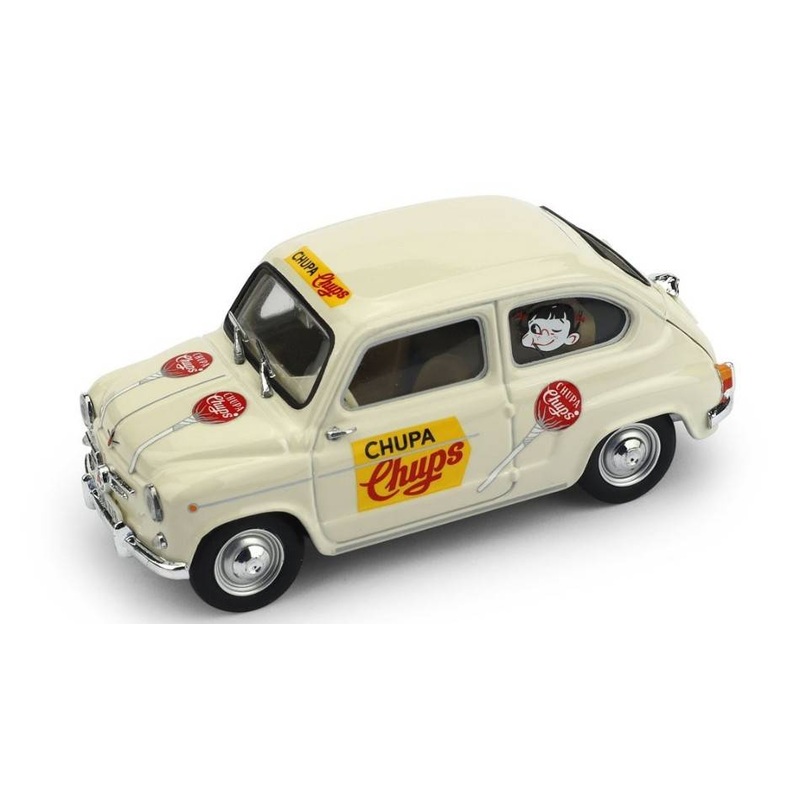 SCALE MODEL COMPATIBLE WITH SEAT 600D COMMERCIAL CHUPA CHUPS 1960 1:43 BRUMM BM0637