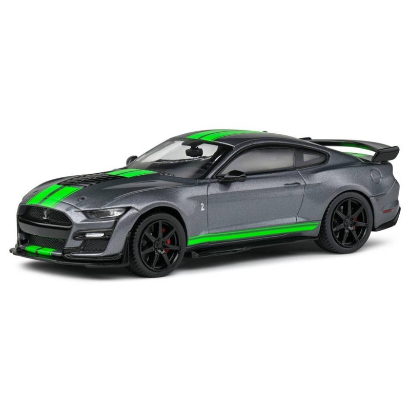 SCALE MODEL COMPATIBLE WITH SHELBY MUSTANG GT500 2020 GRAY W/NEON GREEN 1:43 SOLID SL4311504