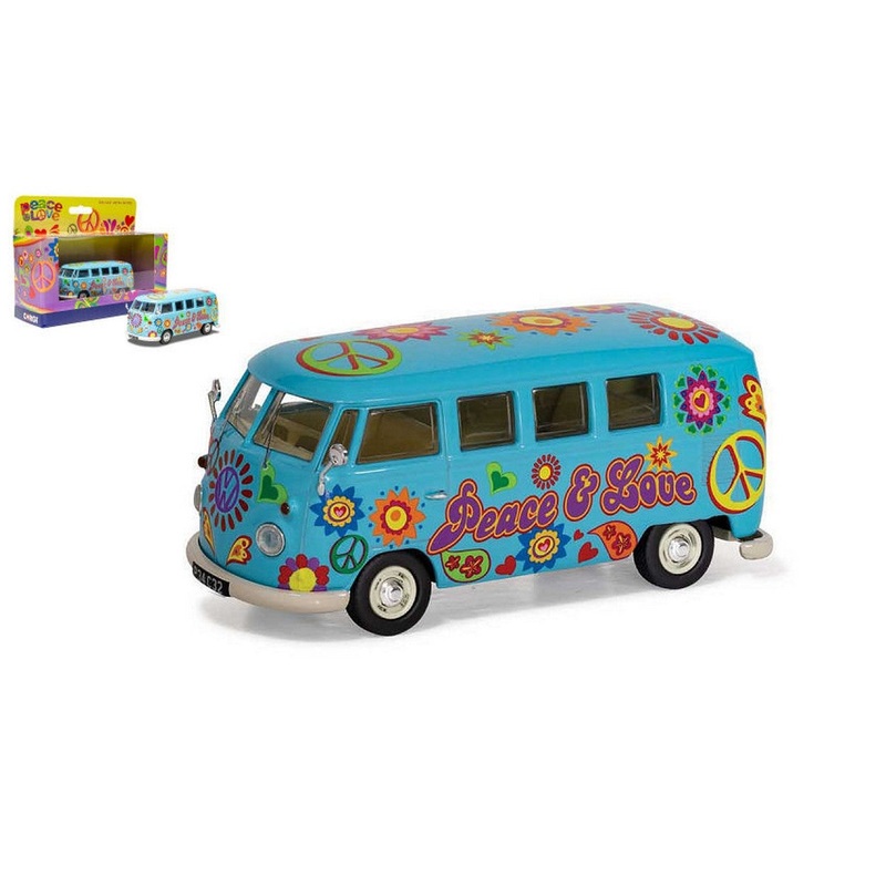 SCALE MODEL COMPATIBLE WITH VW CAMPER PEACE LOVE FREEDOM 1:43 CORGI CC02738