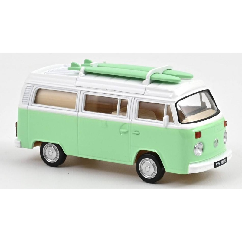 SCALE MODEL COMPATIBLE WITH VW COMBI T2b CAMPER VAN 1973 GREEN JET-CAR 1:43 NOREV NV841103