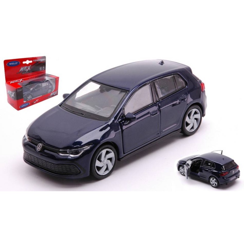 SCALE MODEL COMPATIBLE WITH VW GOLF 8 GTI 2020 BLUE cm11 WELLY WE43823WB
