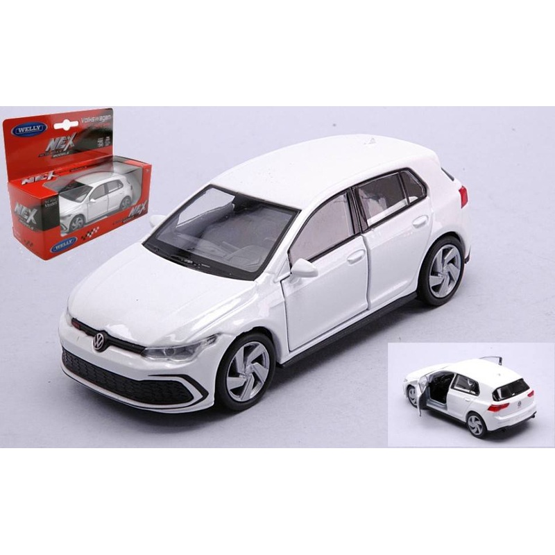 SCALE MODEL COMPATIBLE WITH VW GOLF 8 GTI 2020 WHITE cm11 WELLY WE43823WW