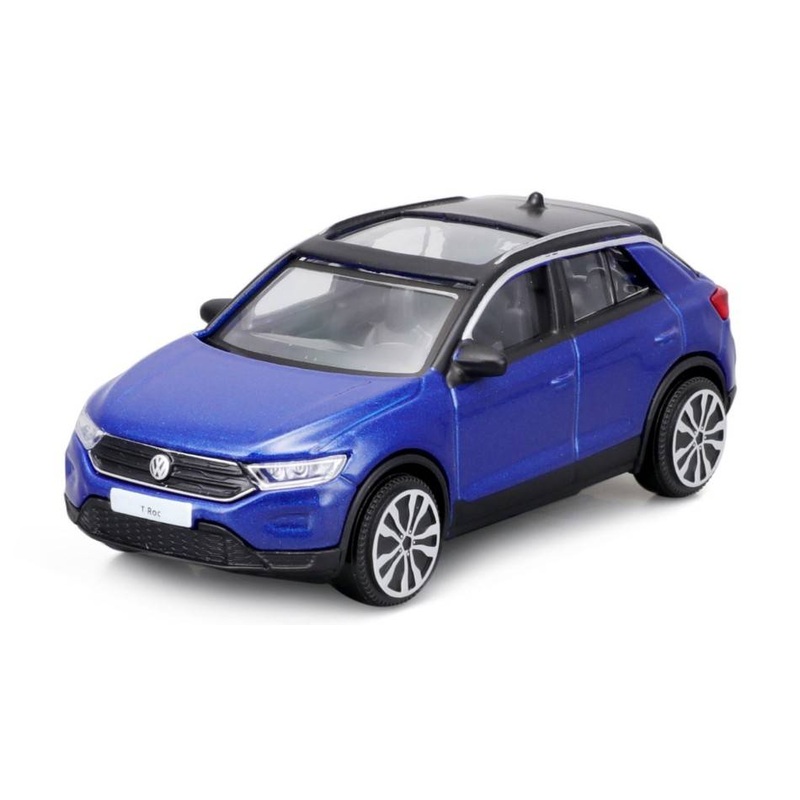SCALE MODEL COMPATIBLE WITH VW T-ROC 2021 BLUE 1:43 BURAGO BU30455B MODEL
