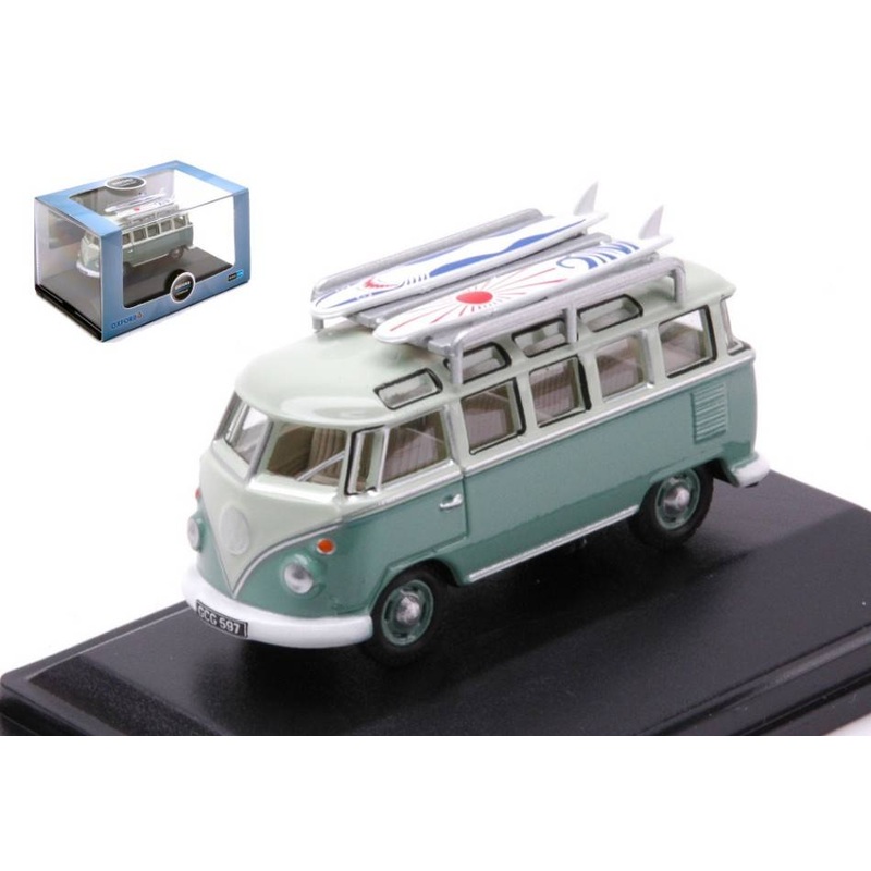 SCALE MODEL COMPATIBLE WITH VW T1 SAMBA BUS W/SURFBOARDS 1:76 OXFORD OXF76VWS005