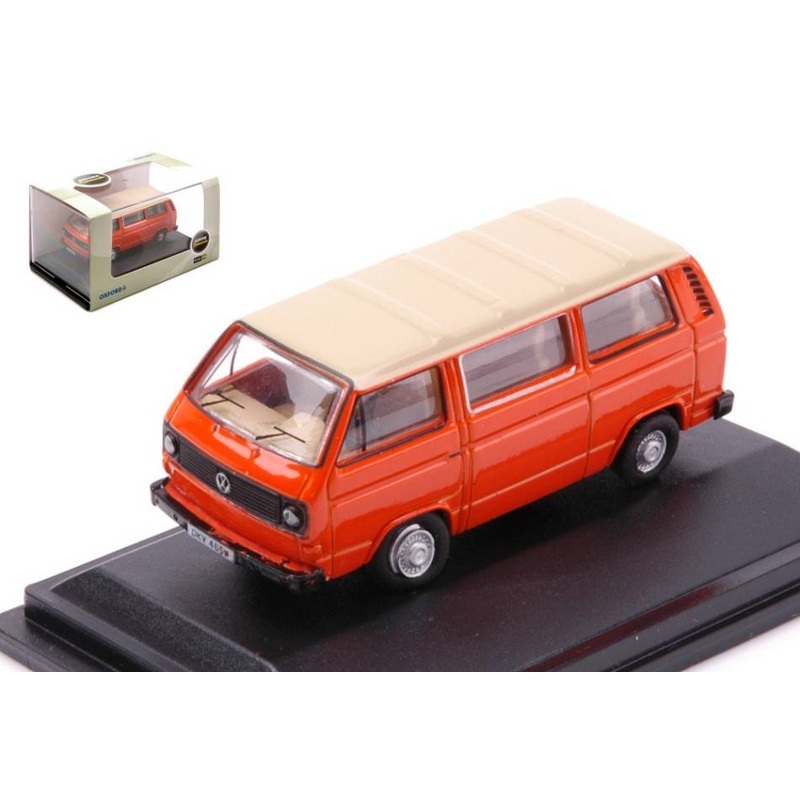 SCALE MODEL COMPATIBLE WITH VW T25 BUS ORANGE/IVORY 1:76 OXFORD OXF76T25008