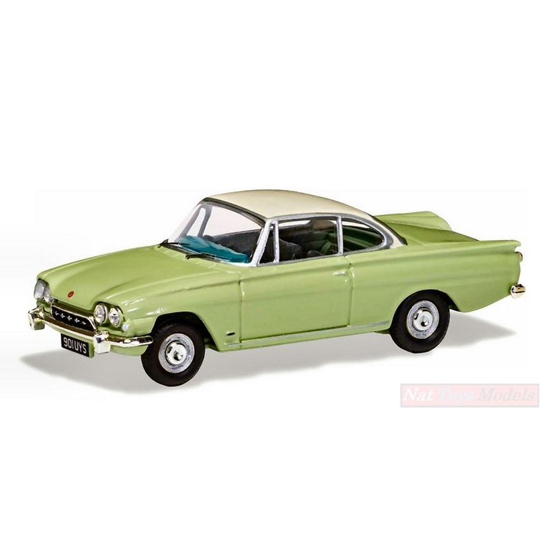 SCALE MODEL COMPATIBLE WITH FORD CAPRI 109E LIME GREEN AND ERMINE WHITE 1:43 VANGUARDS VA03407