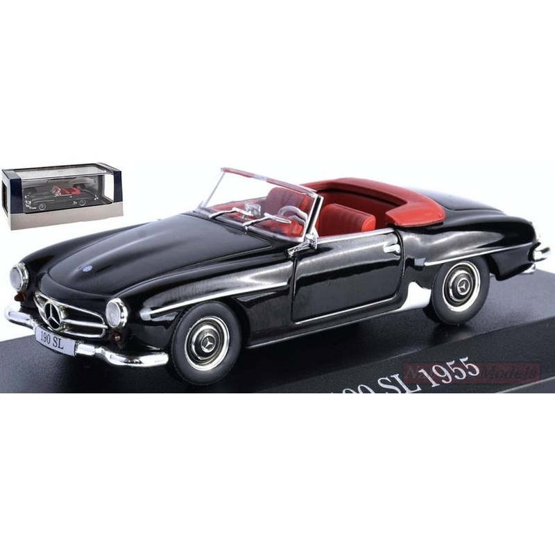 SCALE MODEL COMPATIBLE WITH MERCEDES 190 SL CABRIOLET 1955 BLACK 1:43 PUBLISHING 7905001