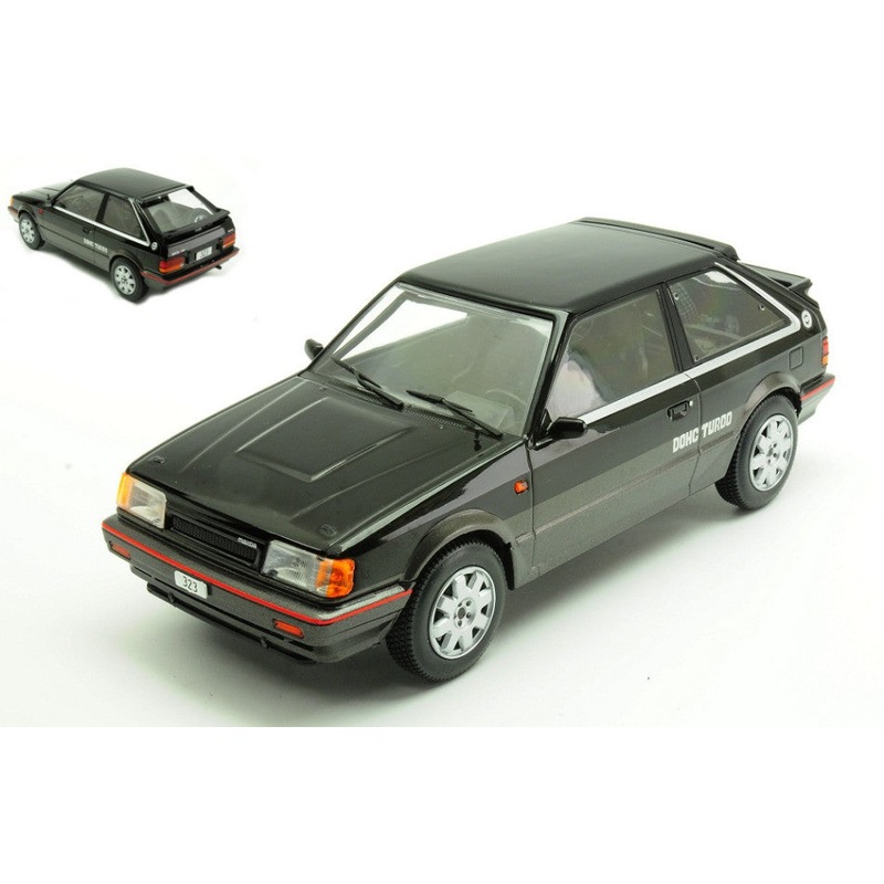 MODELLINO SCALA COMPATIBILE CON MAZDA 323 4WD TURBO BLACK/MET.DARK GREY 1:24 WHITEBOX WB124222