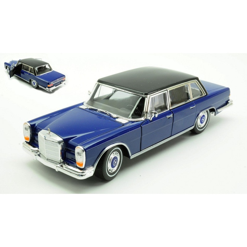 MODELLINO SCALA COMPATIBILE CON MERCEDES 600 BLUE/BLACK 1:24 WELLY WE24121WBL