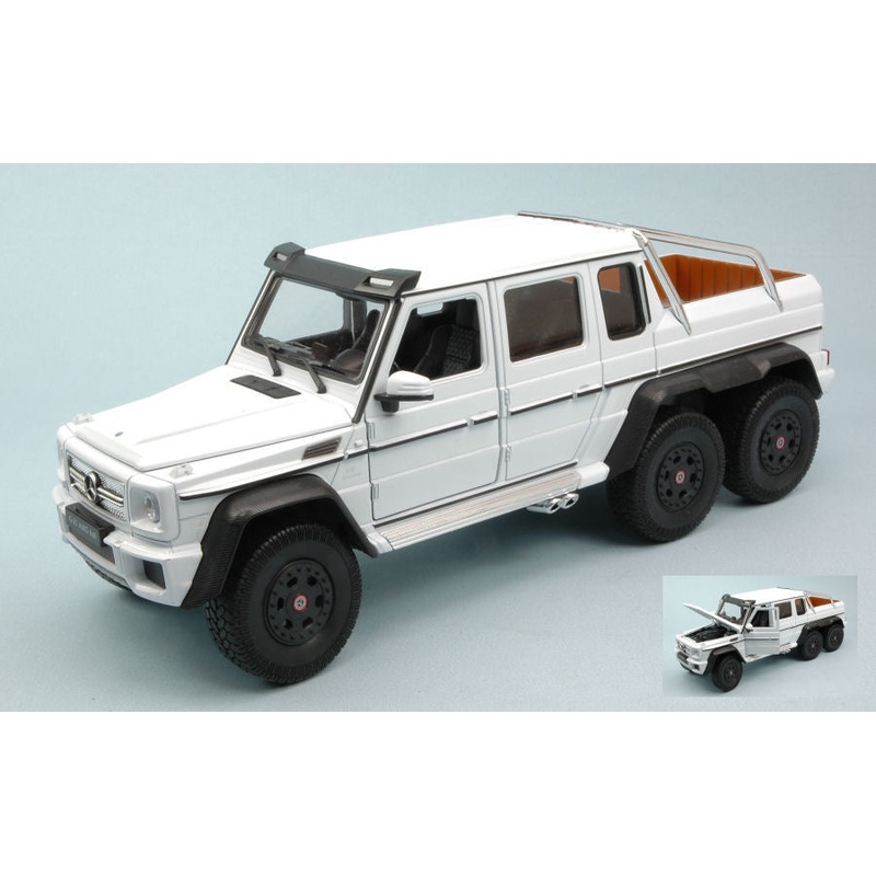 MODELLINO SCALA COMPATIBILE CON MERCEDES AMG G63 6x6 2014 WHITE 1:24 WELLY WE4061W