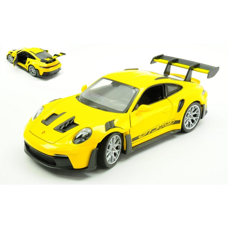 MODELLINO SCALA COMPATIBILE CON PORSCHE 911 (992) GT3 RS YELLOW 1:24 WELLY WE24122WY