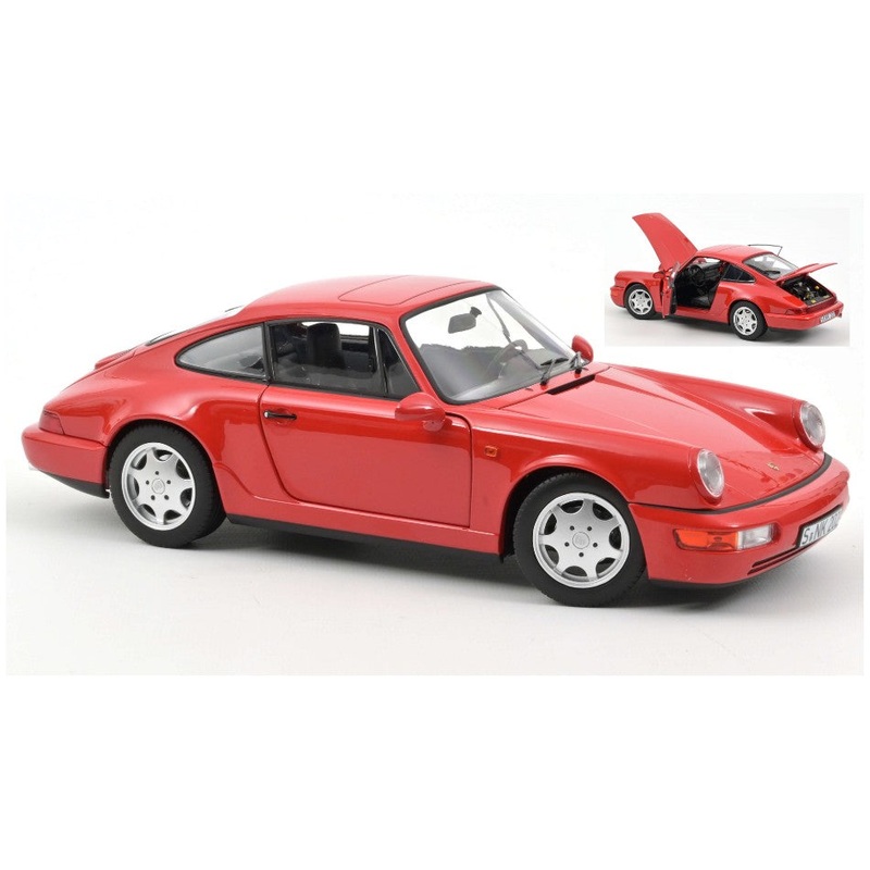 MODELLINO SCALA COMPATIBILE CON PORSCHE 911 CARRERA 2 1990 RED 1:18 NOREV NV187320