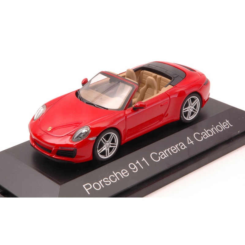 MODELLINO SCALA COMPATIBILE CON PORSCHE 911 CARRERA 4 CABRIO RED 1:43 HERPA HP7110