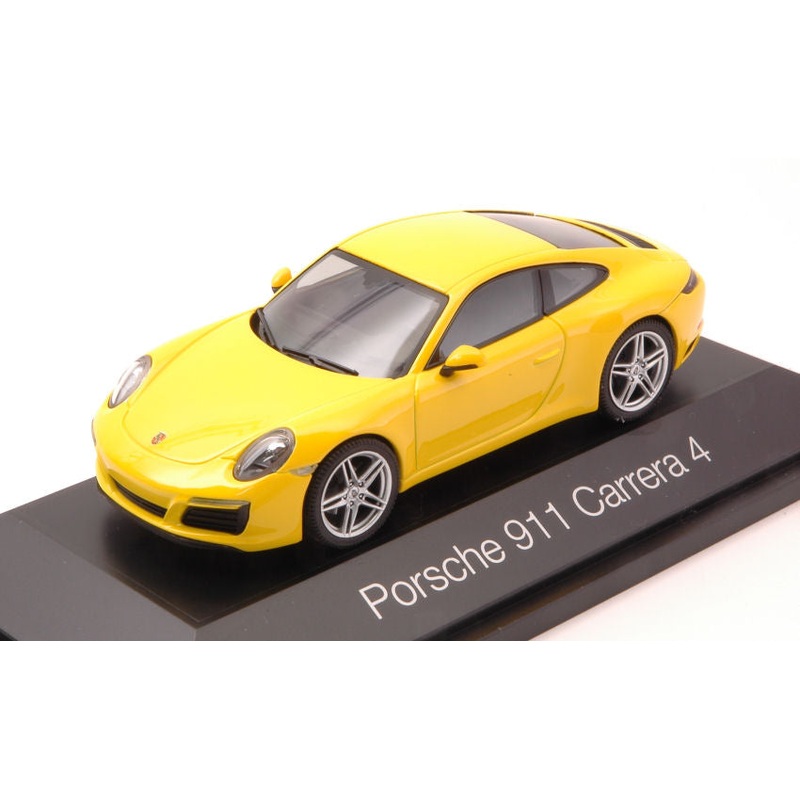 MODELLINO SCALA COMPATIBILE CON PORSCHE 911 CARRERA 4 COUPE  YELLOW 1:43 HERPA HP7108