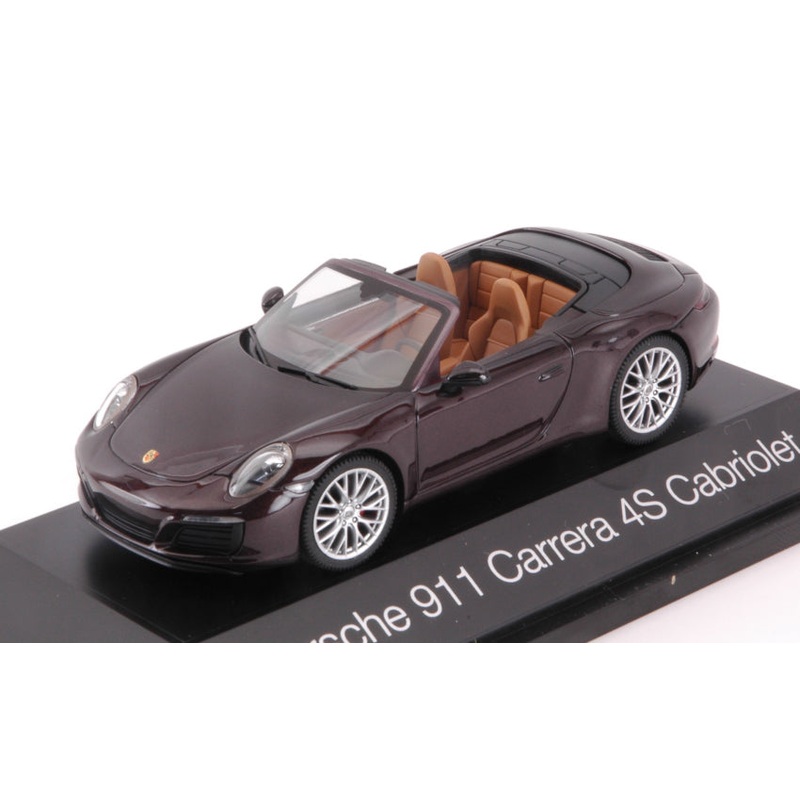 MODELLINO SCALA COMPATIBILE CON PORSCHE 911 CARRERA 4S CABRIOLET METALLIC DARK BROWN 1:43 HERPA HP7107