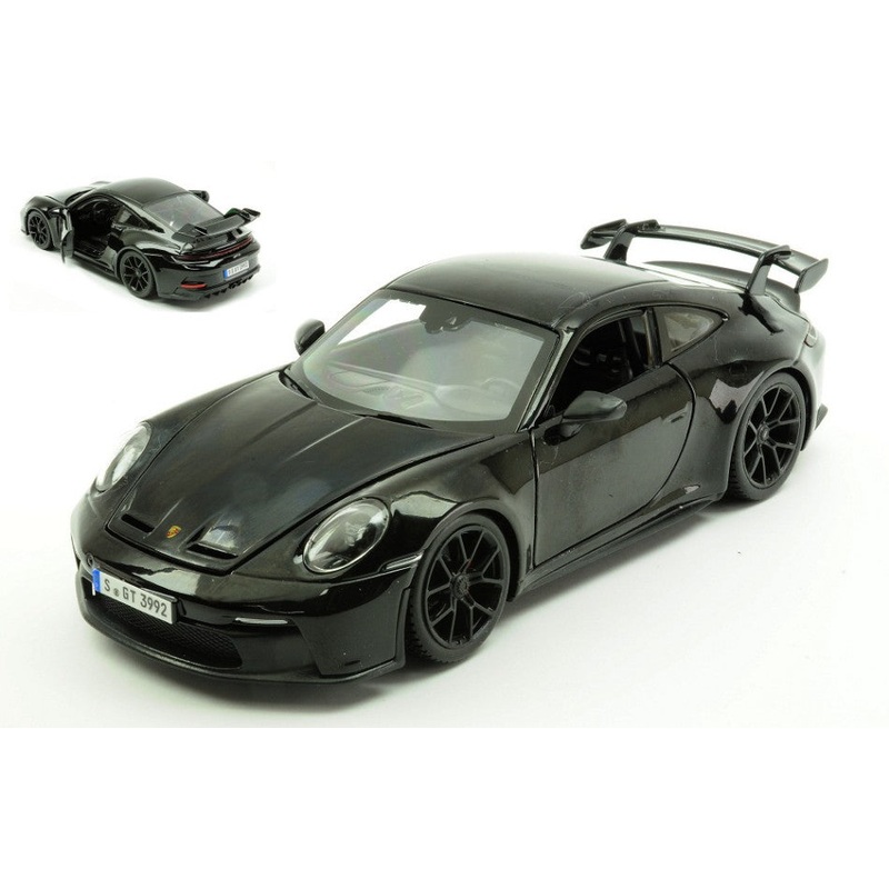 MODELLINO SCALA COMPATIBILE CON PORSCHE 911 GT3 2021 BLACK 1:24 BURAGO BU21104Z