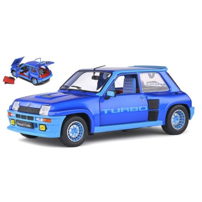 MODELLINO SCALA COMPATIBILE CON RENAULT R5 TURBO 1981 BLUE 1:18 SOLIDO SL1801308