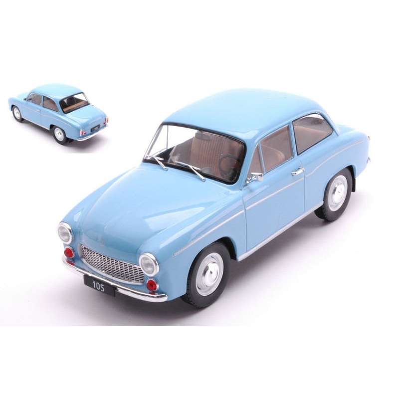 MODELLINO SCALA COMPATIBILE CON SYRENA 105 1975 LIGHT BLUE 1:24 WHITEBOX WB124218