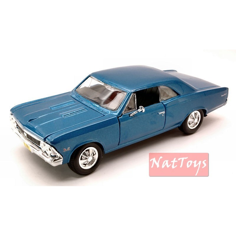 SCALE MODEL COMPATIBLE WITH CHEVROLET CHEVELLE SS 396 1966 BLUE MET. 1:24 MAISTO MI31960