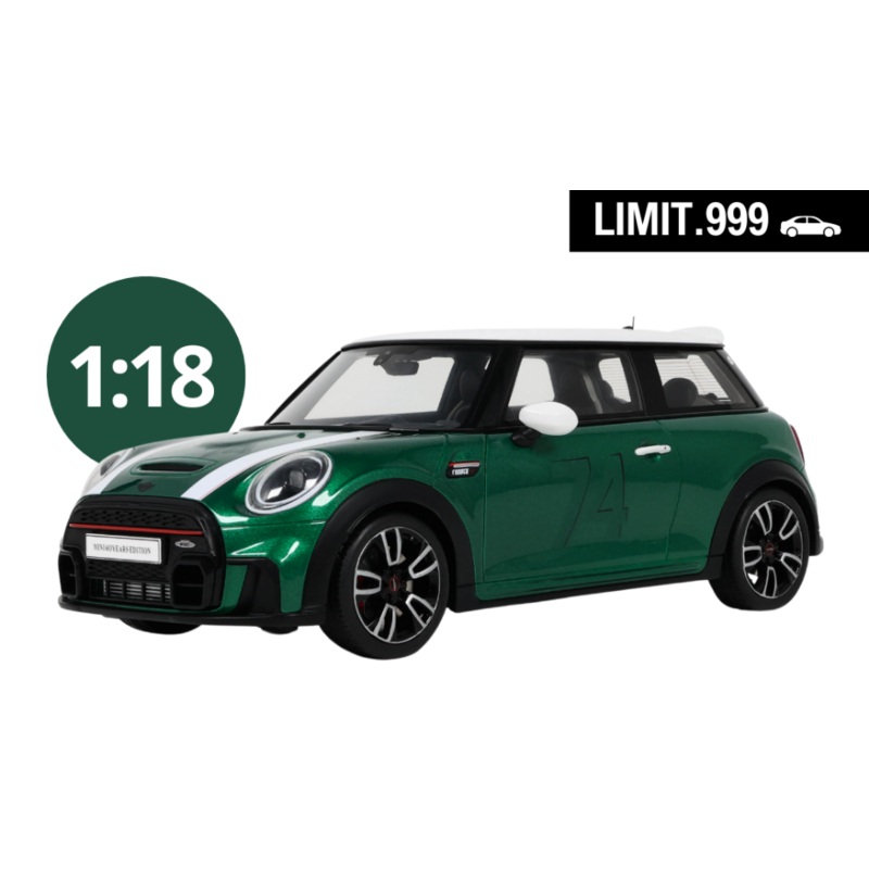 MODELLINO SCALA COMPATIBILE CON MINI COOPER F56 JCW 2023 BRITISH RACING GREEN IV 1:18 OTTOMOBILE OT1098