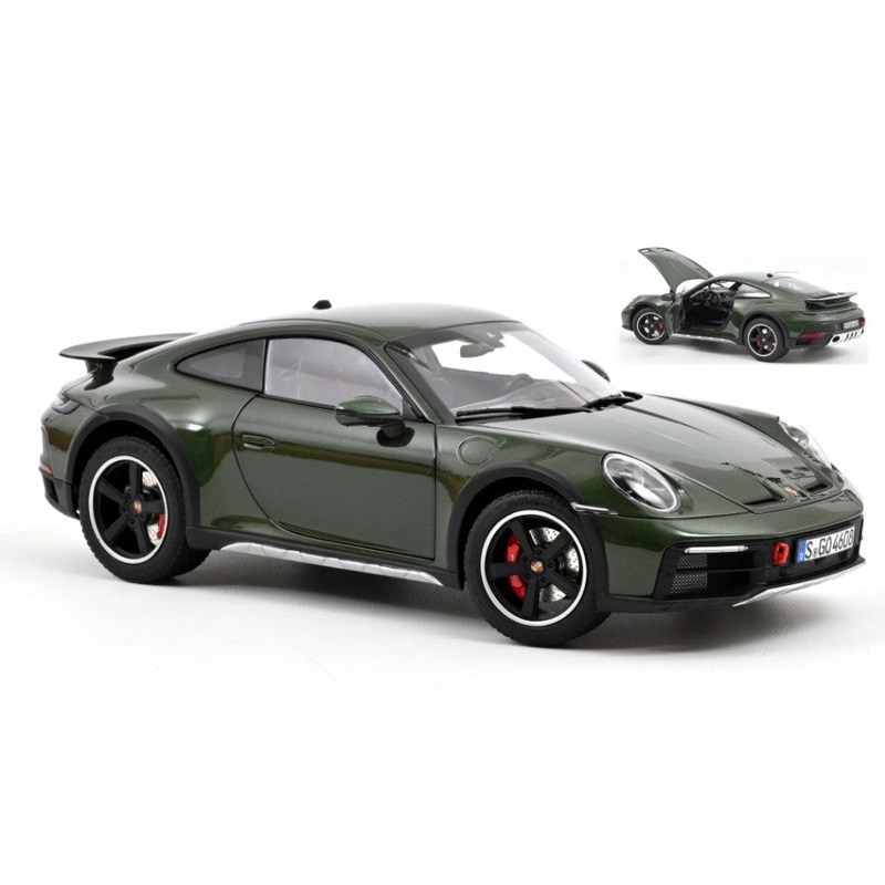 MODELLINO SCALA COMPATIBILE CON PORSCHE 911 DAKAR 2023 OAKGREENMETALLIC 1:18 NOREV NV187241