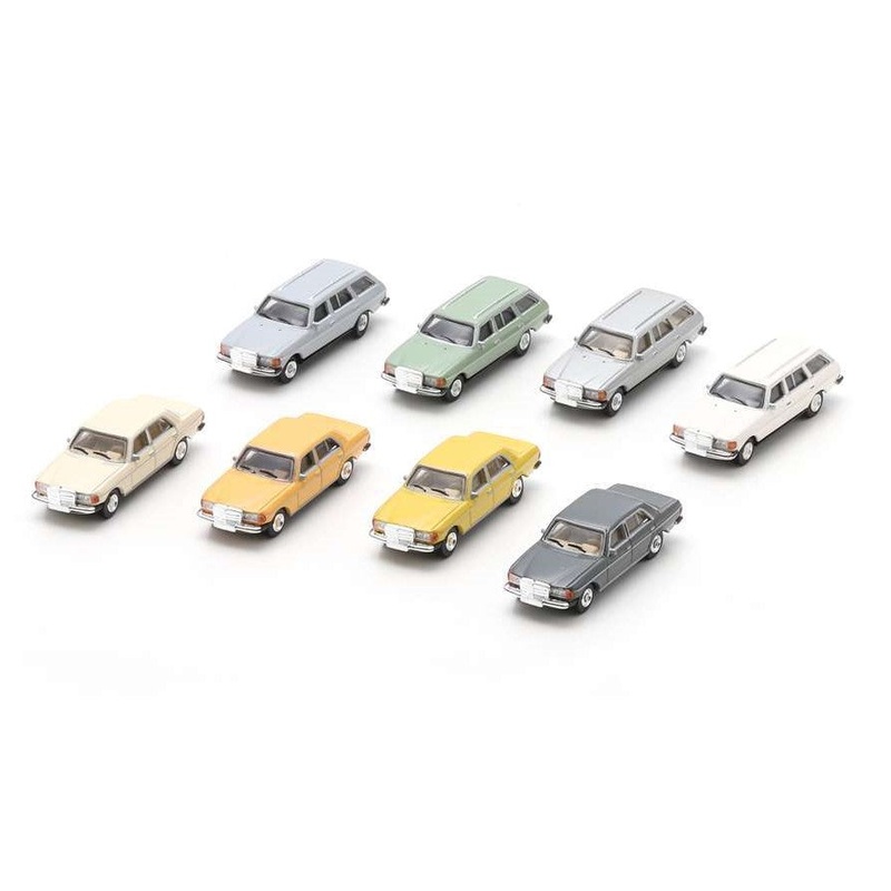 MODELLINO SCALA COMPATIBILE CON SET MERCEDES W 123 4 SEDAN+4 STATION W. DIE CAST 1:87 SCHUCO SH452675500