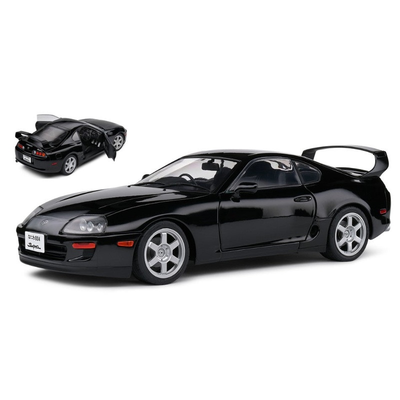 MODELLINO SCALA COMPATIBILE CON TOYOTA SUPRA MKIV (A80) COUPE 1993 BLACK 1:18 SOLIDO SL1807606