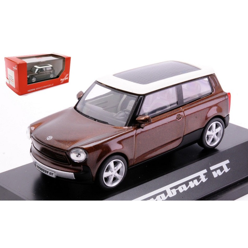 MODELLINO SCALA COMPATIBILE CON TRABANT NT BROWN 1:43 HERPA HP7062 DIE CAST