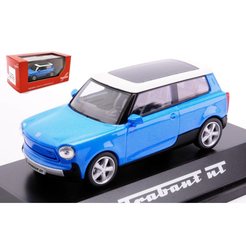 MODELLINO SCALA COMPATIBILE CON TRABANT NT LIGHT BLUE 1:43 HERPA HP7060 MODEL