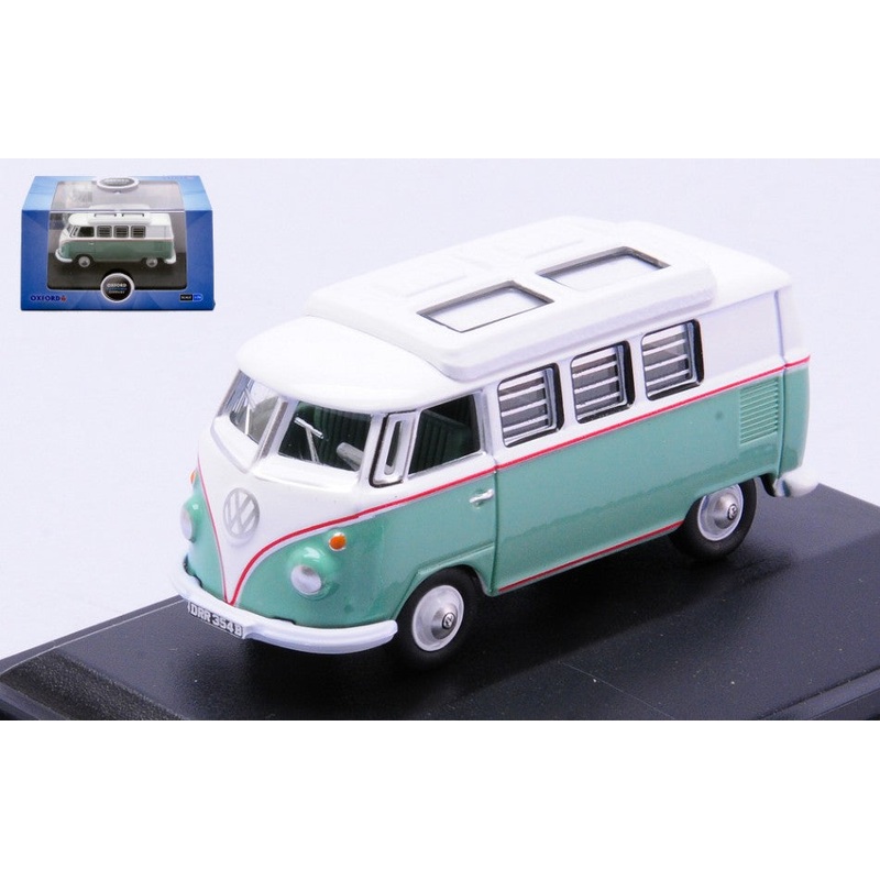 MODELLINO SCALA COMPATIBILE CON VW T1 CAMPER TURQUOISE/WHITE 1:76 OXFORD OXF76VWS002