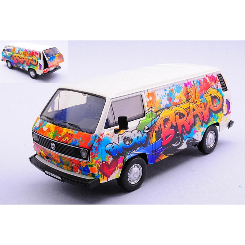 MODELLINO SCALA COMPATIBILE CON VW TYPE 2 (T3) GRAFFITI VAN 1:24 MOTORMAX MTM79599