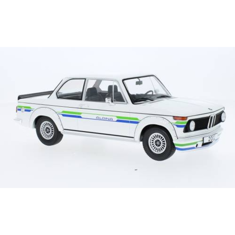 SCALE MODEL COMPATIBLE WITH BMW 2002 ALPINA 1973 WHITE/DECORATED 1:18 MODELCARGROUP MCG18409