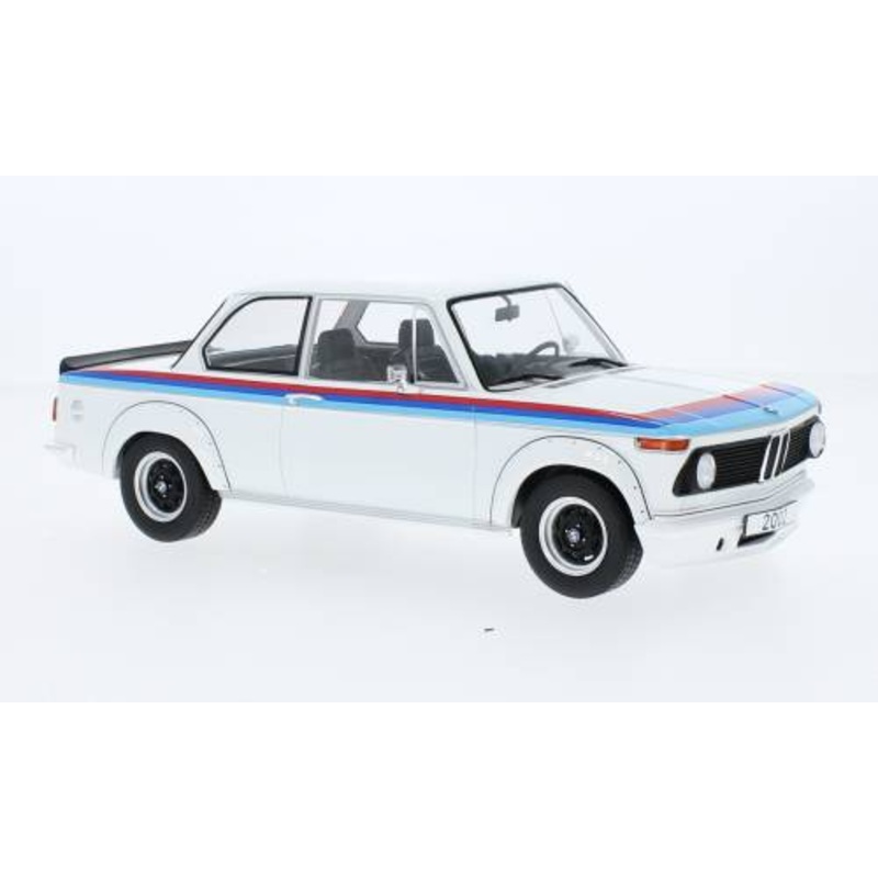 SCALE MODEL COMPATIBLE WITH BMW 2002 TURBO 1973 WHITE/DECORATED 1:18 MODELCARGROUP MCG18408