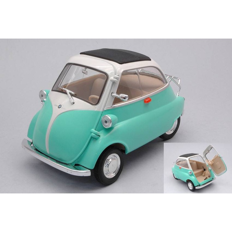 SCALE MODEL COMPATIBLE WITH BMW ISETTA 250 GREEN/WHITE 1:18 WELLY WE24096GN