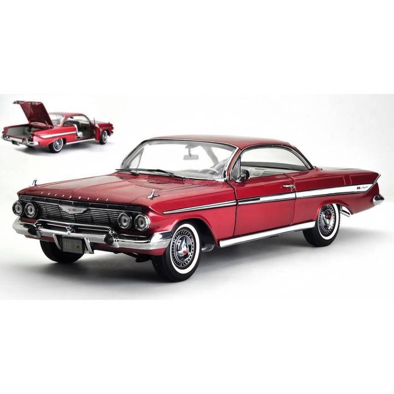 SCALE MODEL COMPATIBLE WITH CHEVROLET IMPALA SPORT COUPE' 1961 MAROON 1:18 SUNSTAR SS2108