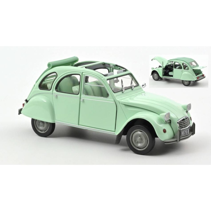 SCALE MODEL COMPATIBLE WITH CITROEN 2CV 6 CLUB 1982 GREEN 1:18 NOREV NV181486