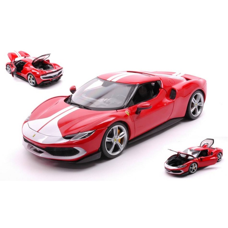 SCALE MODEL COMPATIBLE WITH FERRARI 296 GTB RED 1:18 BURAGO BU16017R