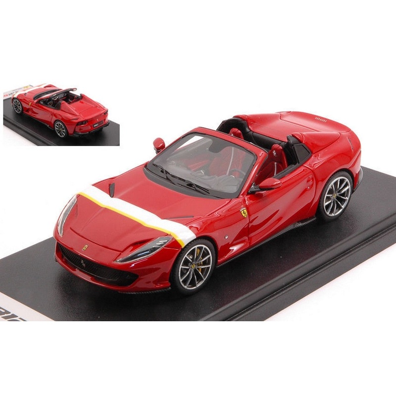 SCALE MODEL COMPATIBLE WITH FERRARI 812 GTS ROSSO CORSA-WHITE AND YELLOW LIVERY 1:43 LOOKSMART LS516K