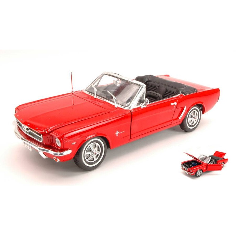 SCALE MODEL COMPATIBLE WITH FORD MUSTANG CABRIO 1964 RED 1:18 WELLY WE0062