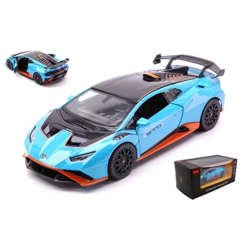 SCALE MODEL COMPATIBLE WITH LAMBORGHINI HURACAN STO LIGHT BLUE/ORANGE 1:32 RASTAR RAT64310B