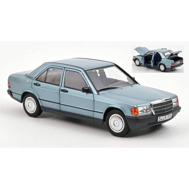 SCALE MODEL COMPATIBLE WITH MERCEDES 190 AND 1984 LIGHT BLUE METALLIC 1:18 NOREV NV183828