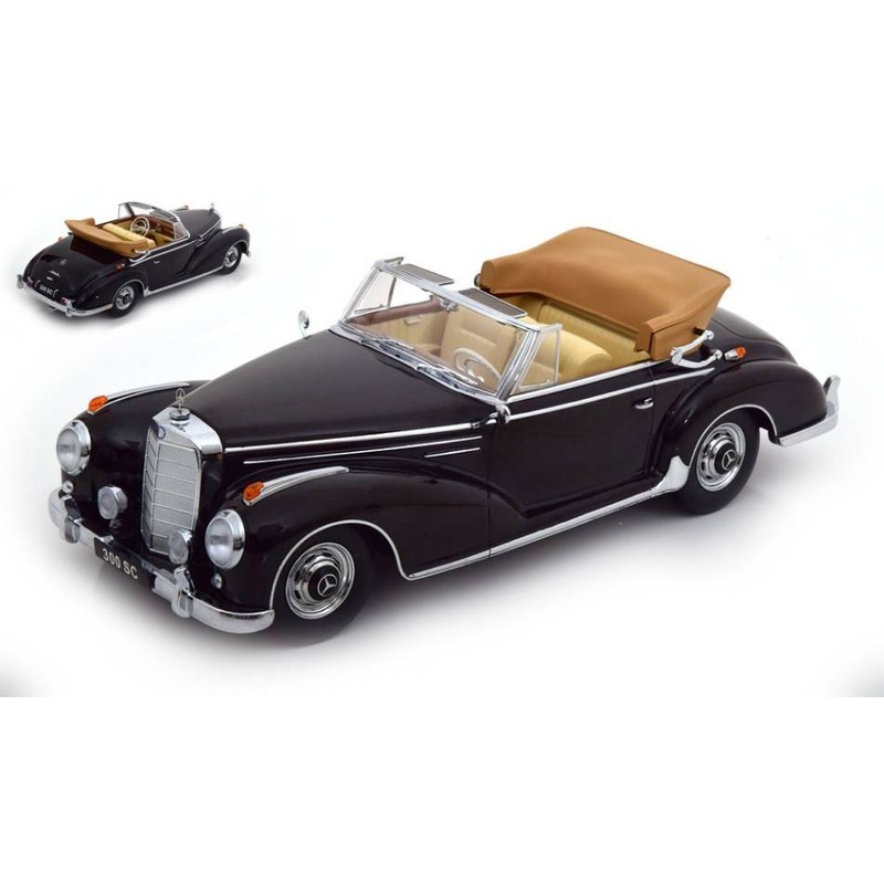 SCALE MODEL COMPATIBLE WITH MERCEDES 300 SC W188 CONVERTIBLE 1957 BLACK 1:18 KK SCALE KKDC180941