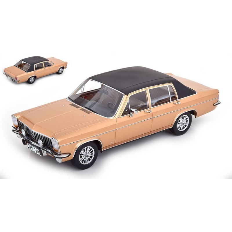SCALE MODEL COMPATIBLE WITH OPEL DIPLOMAT B 1972 MET.BEIGE/MATT BLACK 1:18 MODELCARGROUP MCG18335