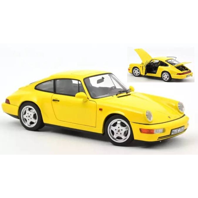 SCALE MODEL COMPATIBLE WITH PORSCHE 911 CARRERA 2 1992 YELLOW LIMITED EDITION 1:18 NOREV NV187328