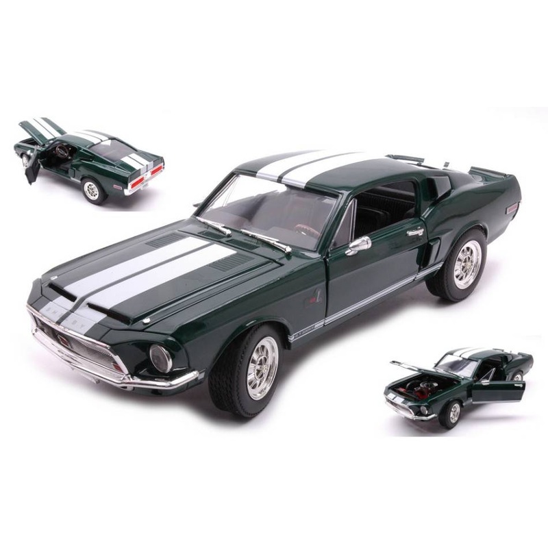 SCALE MODEL COMPATIBLE WITH SHELBY GT-500KR "ROAD SIGNATURE" 1968 GREEN 1:18 LUCKY DIE CAST LDC92168GN