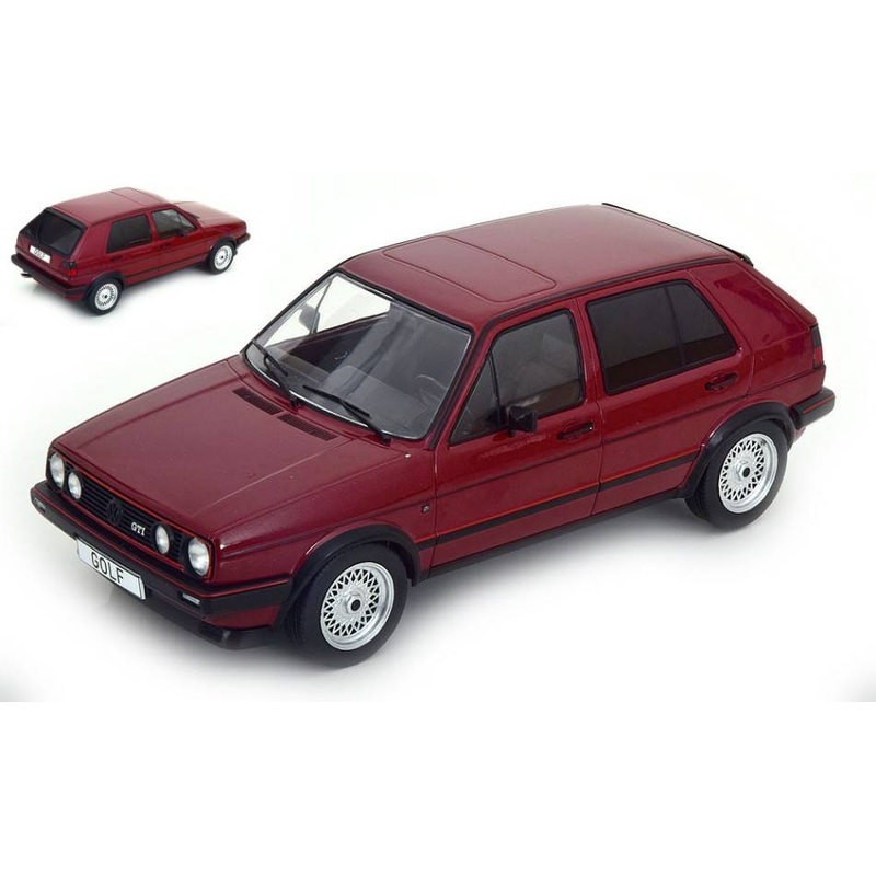 SCALE MODEL COMPATIBLE WITH VW GOLF II GTI 1984 MET.DARK RED 1:18 MODELCARGROUP MCG18391
