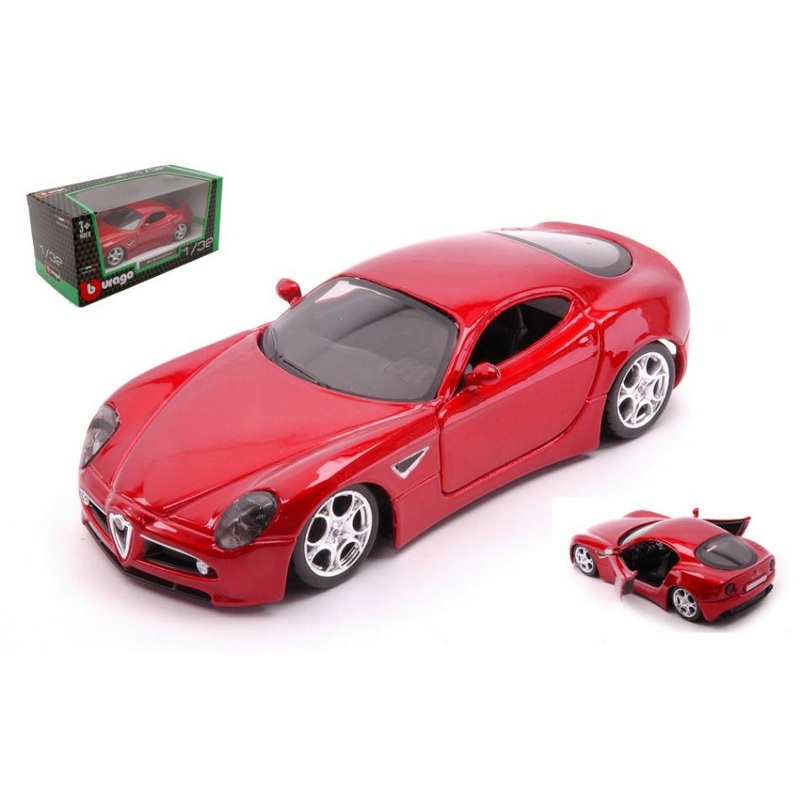 SCALE MODEL COMPATIBLE WITH ALFA 8C COMPETIZIONE METALLIC RED 1:32 BURAGO BU43004R