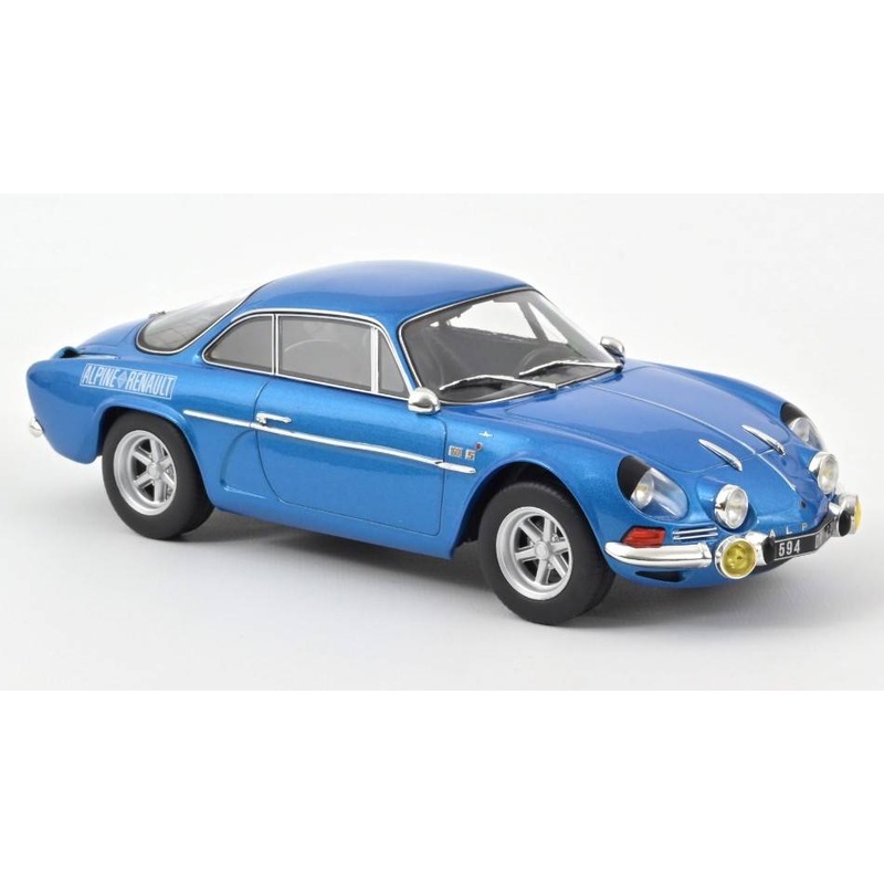 SCALE MODEL COMPATIBLE WITH ALPINE A110 1600S 1972 BLUE WITH SIDE LOGO 1:18 NOREV NV185307